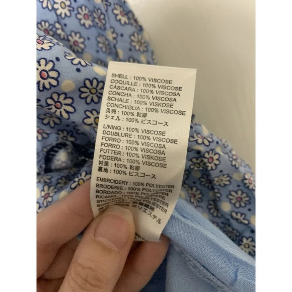 Urban Outfitters S Hanna Mini Babydoll Dress Tiered Blue Floral Cottage Core - Picture 7 of 11